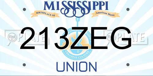 213ZEG Mississippi License Plate
