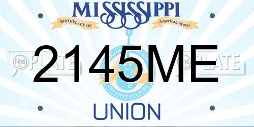 2145ME Mississippi License Plate