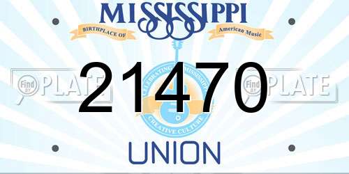 21470 Mississippi License Plate