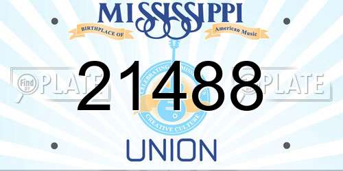 21488 Mississippi License Plate