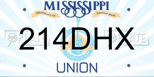 214DHX Mississippi License Plate