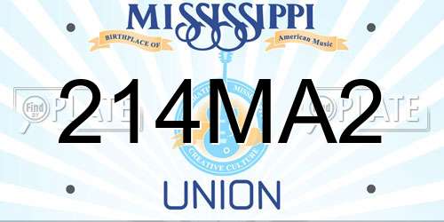 214MA2 Mississippi License Plate