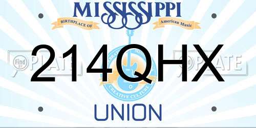 214QHX Mississippi License Plate