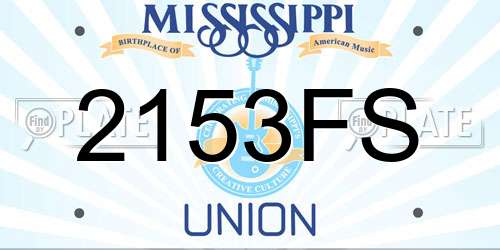 2153FS Mississippi License Plate