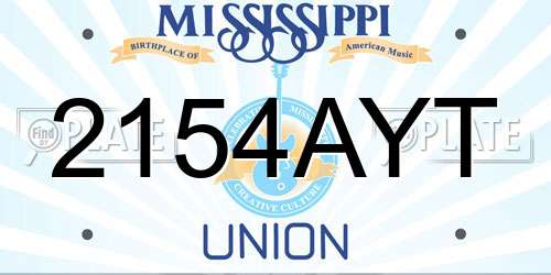 2154AYT Mississippi License Plate