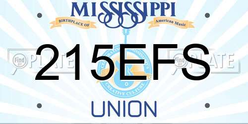 215EFS Mississippi License Plate