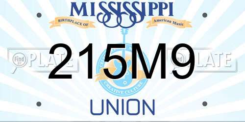 215M9 Mississippi License Plate