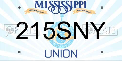 215SNY Mississippi License Plate