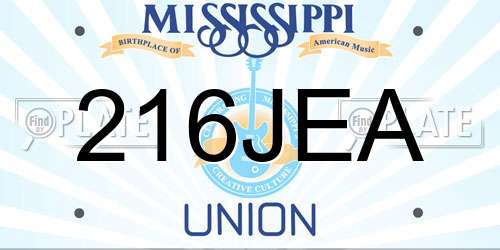 216JEA Mississippi License Plate
