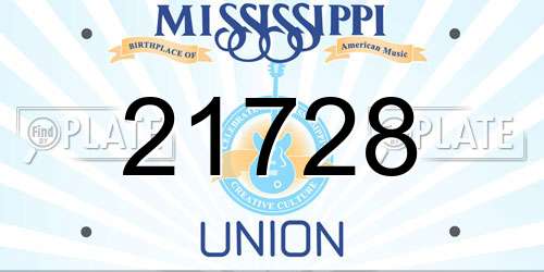 21728 Mississippi License Plate