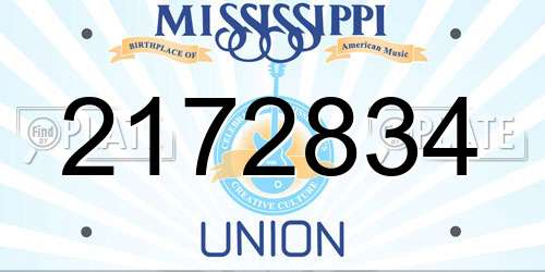 2172834 Mississippi License Plate
