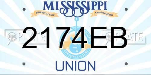 2174EB Mississippi License Plate