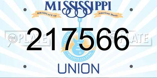 217566 Mississippi License Plate