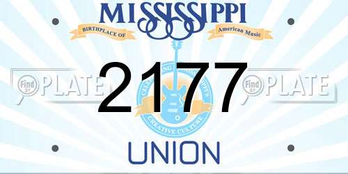 2177 Mississippi License Plate