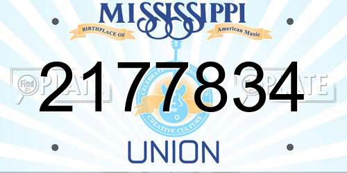 2177834 Mississippi License Plate