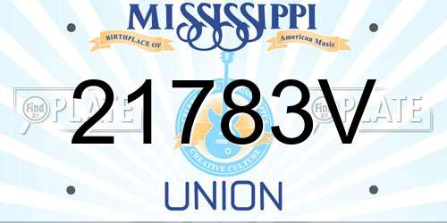 21783V Mississippi License Plate