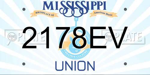 2178EV Mississippi License Plate