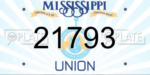 21793 Mississippi License Plate
