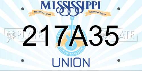 217A35 Mississippi License Plate
