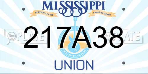217A38 Mississippi License Plate
