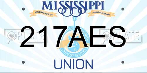 217AES Mississippi License Plate