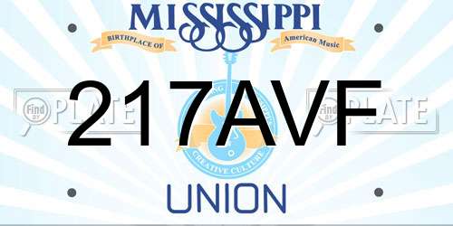 217AVF Mississippi License Plate