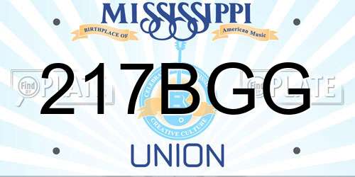 217BGG Mississippi License Plate