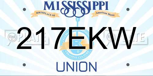 217EKW Mississippi License Plate