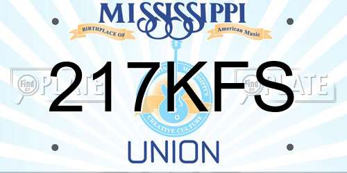 217KFS Mississippi License Plate