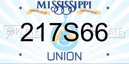 217S66 Mississippi License Plate