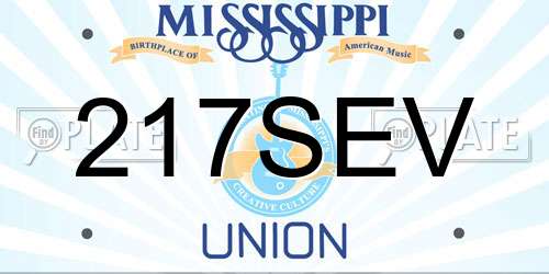 217SEV Mississippi License Plate