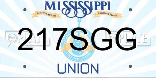 217SGG Mississippi License Plate