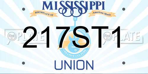 217ST1 Mississippi License Plate