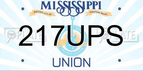 217UPS Mississippi License Plate