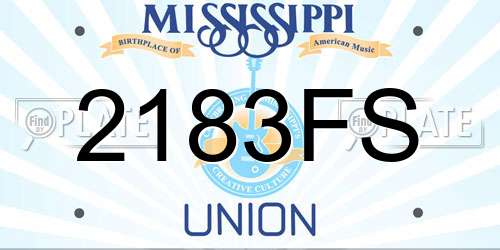 2183FS Mississippi License Plate