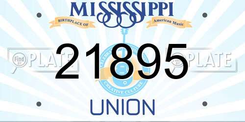 21895 Mississippi License Plate