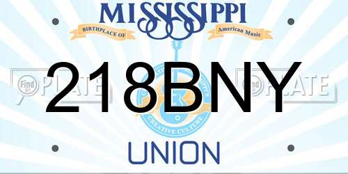 218BNY Mississippi License Plate
