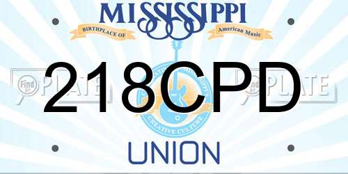 218CPD Mississippi License Plate