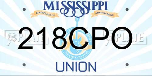 218CPO Mississippi License Plate