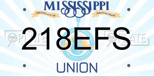 218EFS Mississippi License Plate