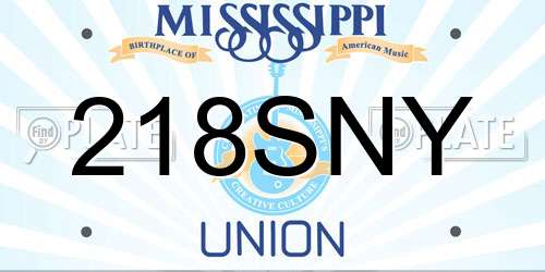 218SNY Mississippi License Plate