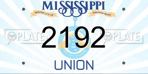 2192 Mississippi License Plate