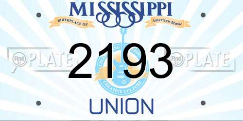 2193 Mississippi License Plate