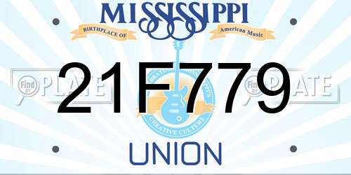 21F779 Mississippi License Plate