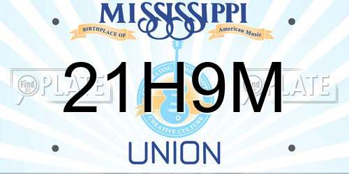 21H9M Mississippi License Plate