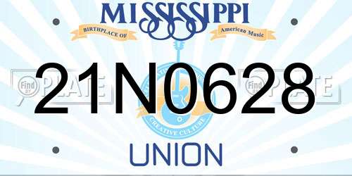 21N0628 Mississippi License Plate