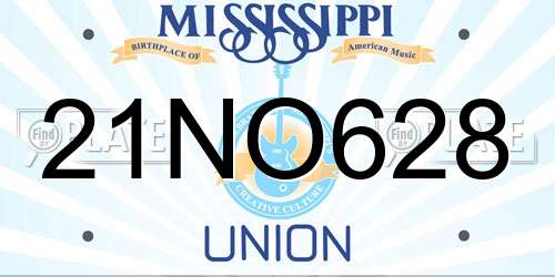 21NO628 Mississippi License Plate