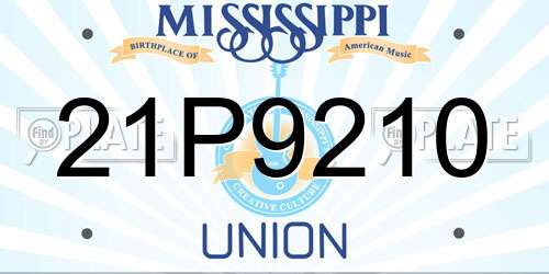 21P9210 Mississippi License Plate