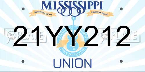 21YY212 Mississippi License Plate