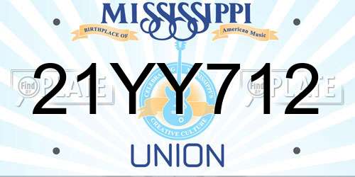21YY712 Mississippi License Plate